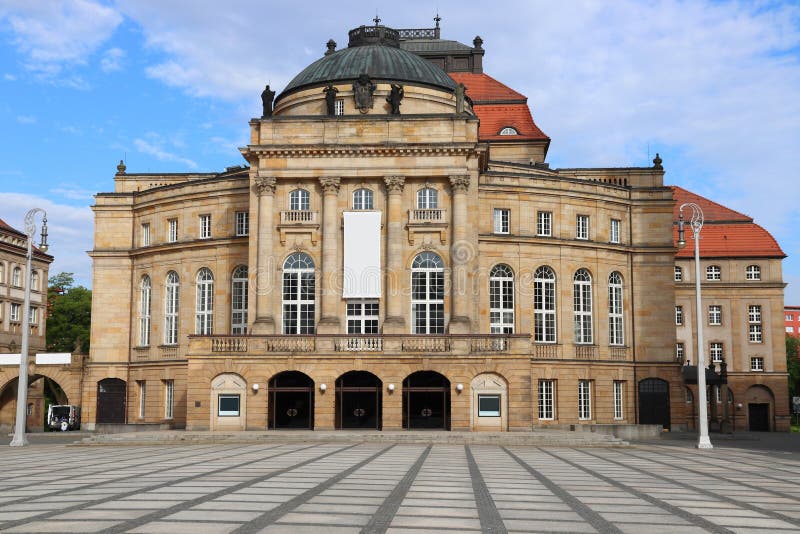 Chemnitz city, Germany. Opera and theater building (Opernhaus. Chemnitz city, Germany. Opera and theater building (Opernhaus