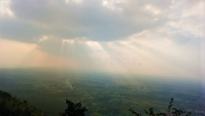 India Hills Top View sky with cloudy and beautiful view of land from high hills. India Hills Top View sky with cloudy and beautiful view of land from high hills