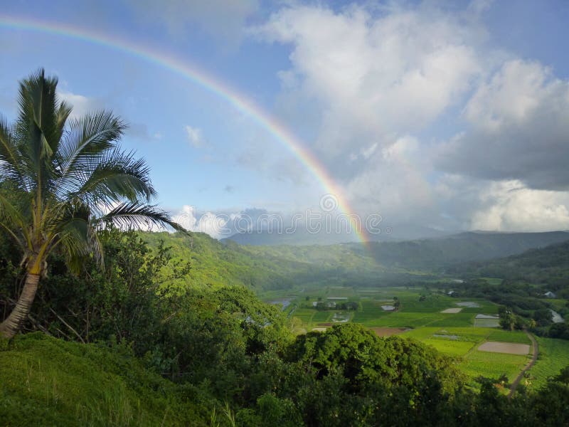 Ουράνιο τόξο Kauai Hanalei στοκ εικόνα Ουράνιο τόξο Kauai Hanalei στοκ εικόνα