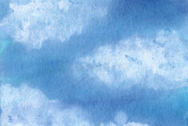 Ουρανός Watercolor με τα σύννεφα στοκ εικόνες Ουρανός Watercolor με τα σύννεφα στοκ εικόνες