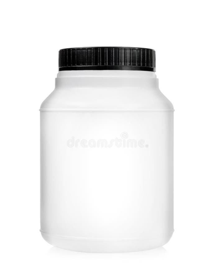 One plastic jar isolated on white. One plastic jar isolated on white