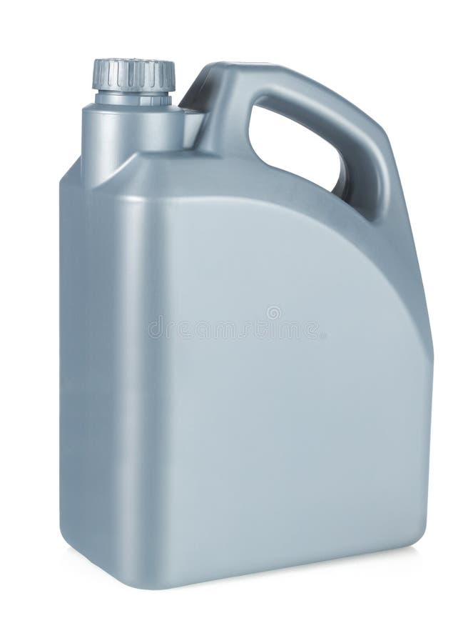 Plastic Motor Oil Container on White Background. Plastic Motor Oil Container on White Background