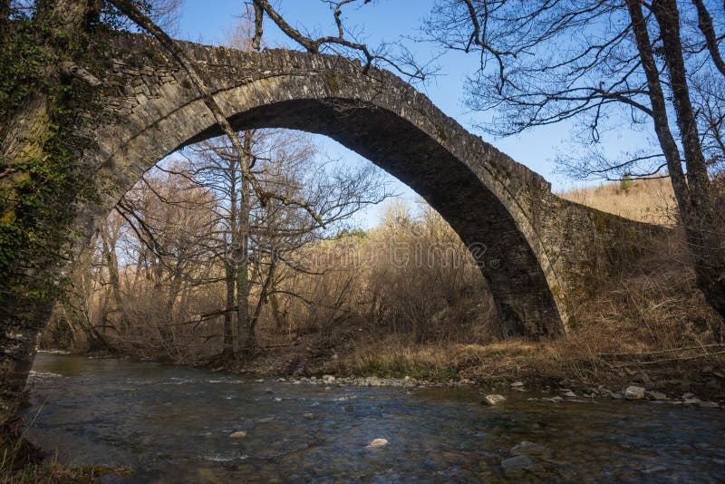 Πέτρινη γέφυρα, Zagorohoria, Ελλάδα. Εικόνα της αρχαίας πέτρινης γέφυρας, Zagorohoria, Ελλάδα