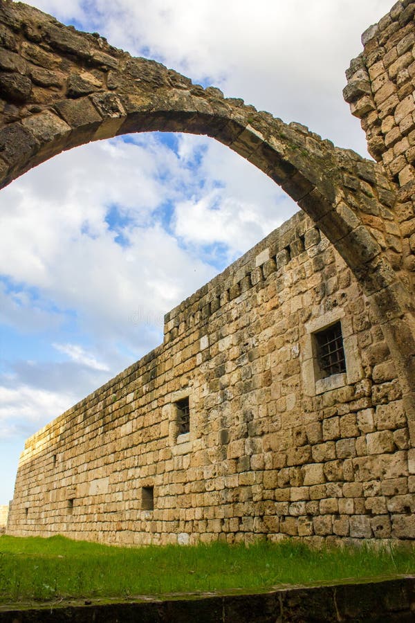 Tripoli, Lebanon - January 15, 2016: The largest Crusader fortress in Lebanon, the Citadel of Raymond de Saint-Gilles in Tripoli, Lebanon. Tripoli, Lebanon - January 15, 2016: The largest Crusader fortress in Lebanon, the Citadel of Raymond de Saint-Gilles in Tripoli, Lebanon