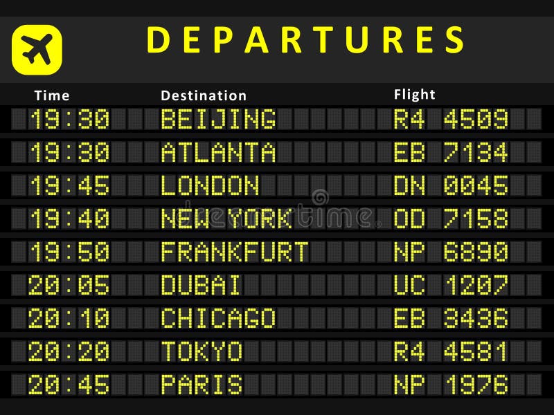 Departure board - destination airports. Busiest airports in the world: Beijing, Atlanta, London, New York, Frankfurt, Dubai, Chicago, Tokyo and Paris. Departure board - destination airports. Busiest airports in the world: Beijing, Atlanta, London, New York, Frankfurt, Dubai, Chicago, Tokyo and Paris.