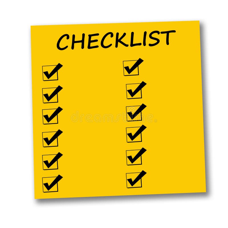 Checklist with checked items (copyspace provided). Checklist with checked items (copyspace provided)