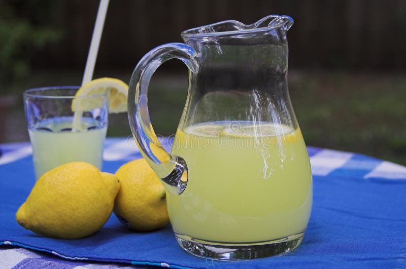 Lemonade, pitcher and glass. Lemonade, pitcher and glass