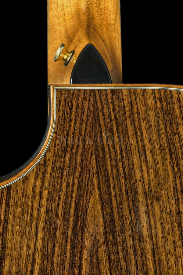 Here is the back of a rosewood body acoustic guitar with koa bindings, mahogany neck and ebony heelcap. Here is the back of a rosewood body acoustic guitar with koa bindings, mahogany neck and ebony heelcap