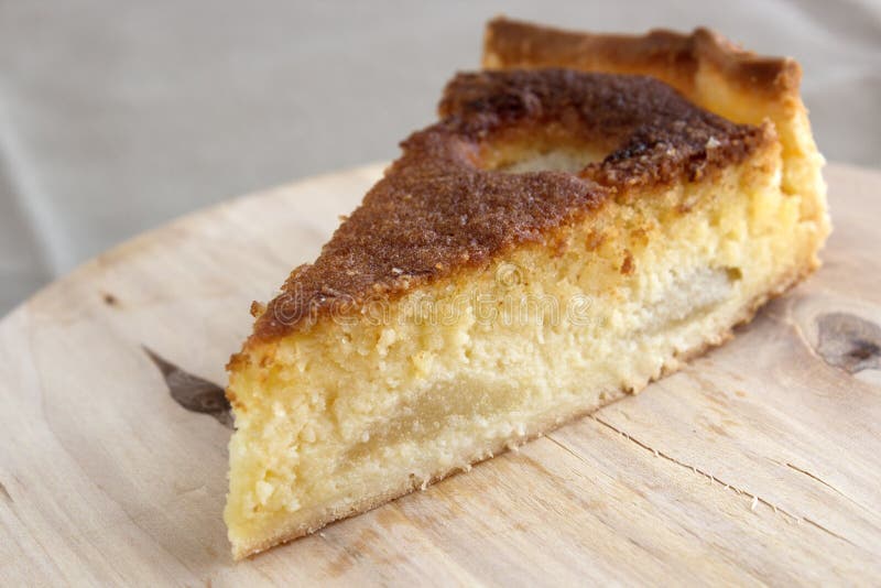 Traditional french Bourdaloue pie: a pie with almond marzipan cream and pears. Traditional french Bourdaloue pie: a pie with almond marzipan cream and pears.