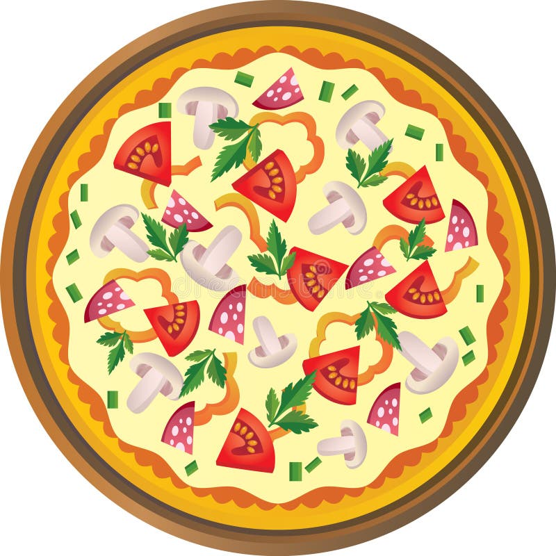 Illustration of pizza - front view. Illustration of pizza - front view