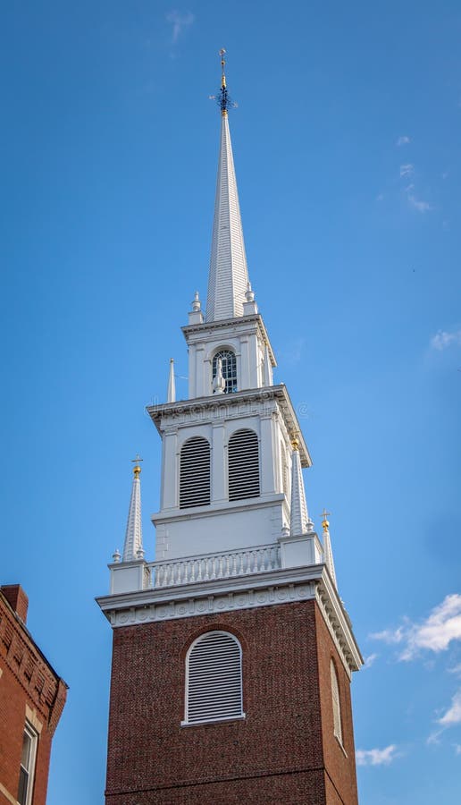 Old North Church Tower in Boston, Massachusetts, USA. Old North Church Tower in Boston, Massachusetts, USA