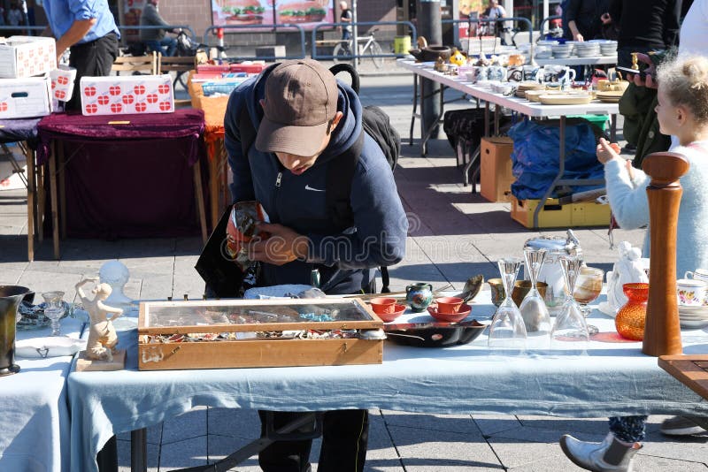 Copenhagen/Denmark 02..September 2018. Sunday`s fleae antitique flea market on Copenhagen city hall in Copenhagen, Denmark. Photo.Francis Joseph Dean / Deanpictures. Copenhagen/Denmark 02..September 2018. Sunday`s fleae antitique flea market on Copenhagen city hall in Copenhagen, Denmark. Photo.Francis Joseph Dean / Deanpictures.