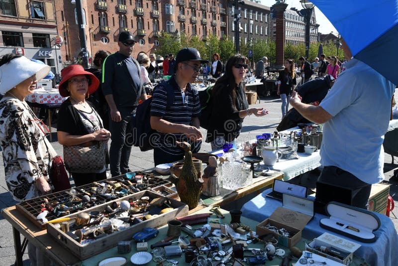 Copenhagen/Denmark 02..September 2018. Sunday`s fleae antitique flea market on Copenhagen city hall in Copenhagen, Denmark. Photo.Francis Joseph Dean / Deanpictures. Copenhagen/Denmark 02..September 2018. Sunday`s fleae antitique flea market on Copenhagen city hall in Copenhagen, Denmark. Photo.Francis Joseph Dean / Deanpictures.