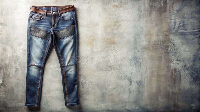 παιχνιδιάρικο denim τζιν χωρίς κόπο, μια χαλαρή δήλωση στυλ χωρίς συμβιβασμούς, με λεπτές λεπτομέρειες δέρματος για διανυσματική απεικόνιση