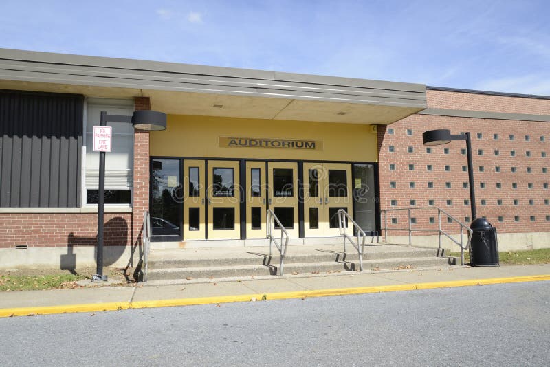 Auditorium entrance for a school building. Auditorium entrance for a school building