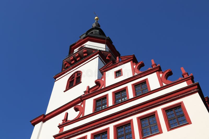 Chemnitz city, Germany State of Saxony. Neumarkt square landmark - Old Town Hall Altes Rathaus. Chemnitz city, Germany State of Saxony. Neumarkt square landmark - Old Town Hall Altes Rathaus