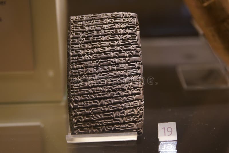 Old clay tablet in Museum of Anatolian Civilizations, Ankara city, Turkiye. Old clay tablet in Museum of Anatolian Civilizations, Ankara city, Turkiye
