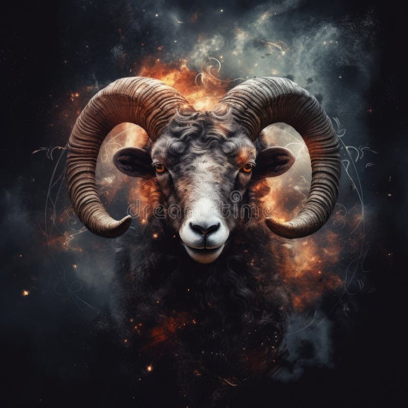 πανίσχυρη εικόνα του ζώου aries zodiac απεικόνιση αποθεμάτων