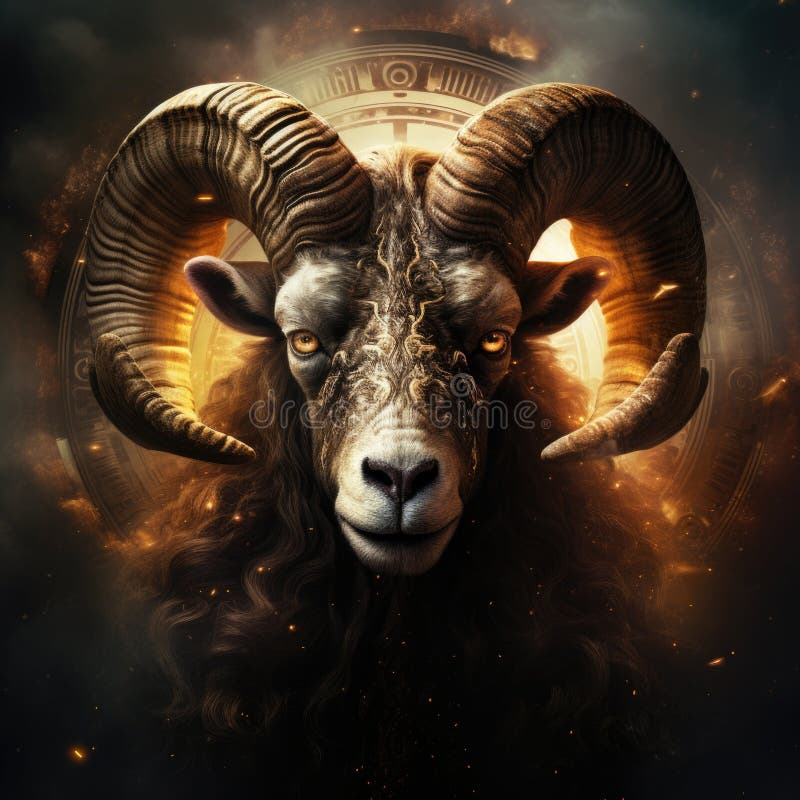 πανίσχυρη εικόνα του ζώου aries zodiac απεικόνιση αποθεμάτων