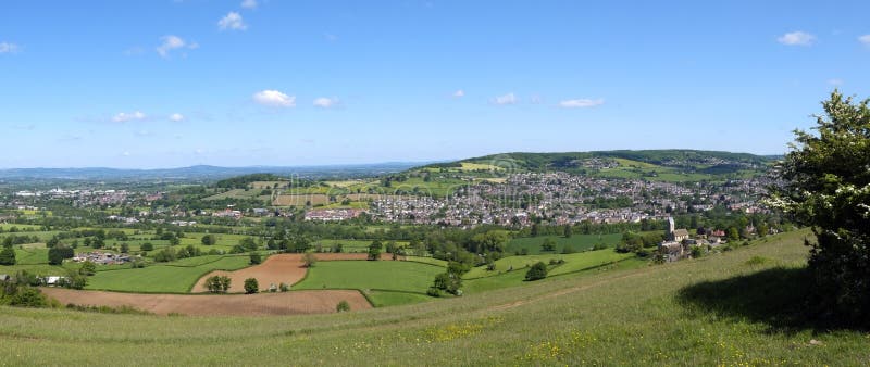 Πανοραμική άποψη από Selsley κοινό, Gloucestershire, UK