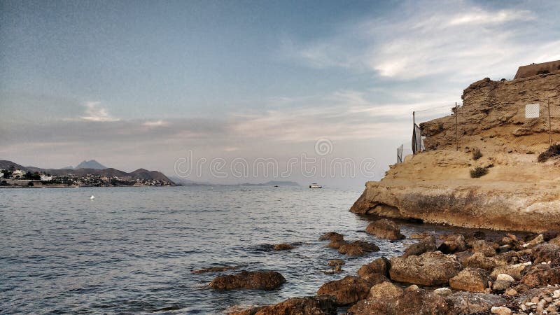 Πανοραμική άποψη της ακτής του San Juan, Αλικάντε στοκ φωτογραφία Πανοραμική άποψη της ακτής του San Juan, Αλικάντε στοκ φωτογραφία
