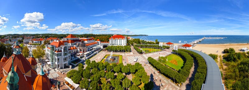 Πανοραμική άποψη της πόλης Sopot, Πολωνία στοκ εικόνες Πανοραμική άποψη της πόλης Sopot, Πολωνία στοκ εικόνες