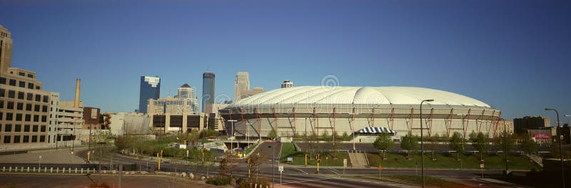 Panoramic view of Hubert H. Humphrey Metrodome, Minneapolis, MN. Panoramic view of Hubert H. Humphrey Metrodome, Minneapolis, MN