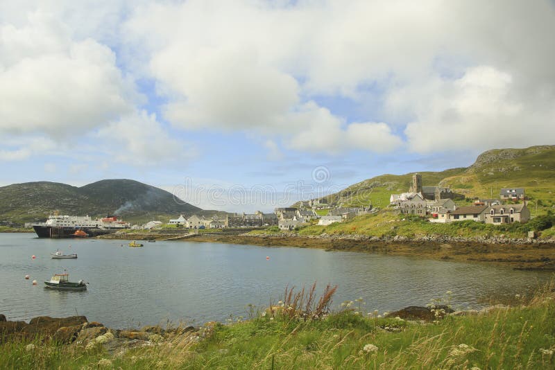 Πανόραμα OD Castlebay, Barra, Σκωτία, UK στοκ εικόνα με δικαίωμα ελεύθερης χρήσης Πανόραμα OD Castlebay, Barra, Σκωτία, UK στοκ εικόνα με δικαίωμα ελεύθερης χρήσης