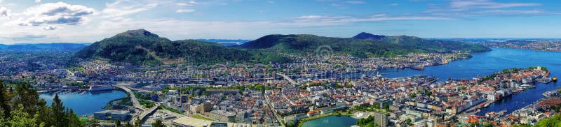 Beautiful Panorama of Bergen in Norway. Beautiful Panorama of Bergen in Norway