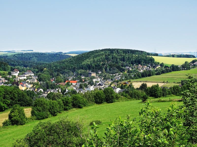 Panorama of the Ore Mountains in the state Saxony in Germany. Panorama of the Ore Mountains in the state Saxony in Germany