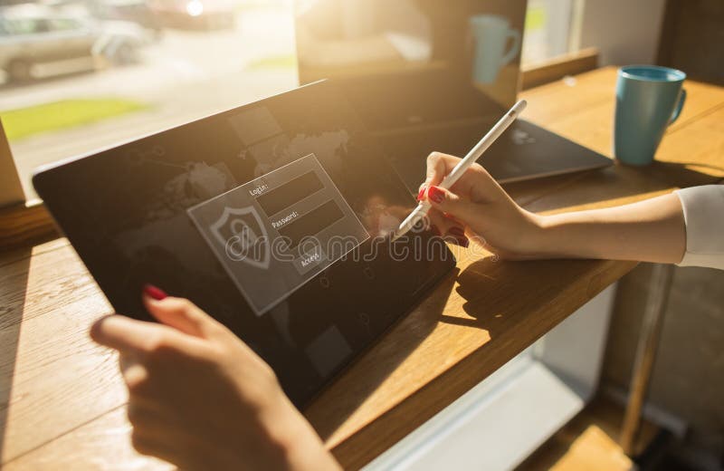 Παράθυρο εισαγωγής πρόσβασης, σύνδεσης και κωδικού πρόσβασης Έννοια Διαδικτύου, δικτύωσης και cyber ασφάλειας στοκ εικόνα Παράθυρο εισαγωγής πρόσβασης, σύνδεσης και κωδικού πρόσβασης Έννοια Διαδικτύου, δικτύωσης και cyber ασφάλειας στοκ εικόνα