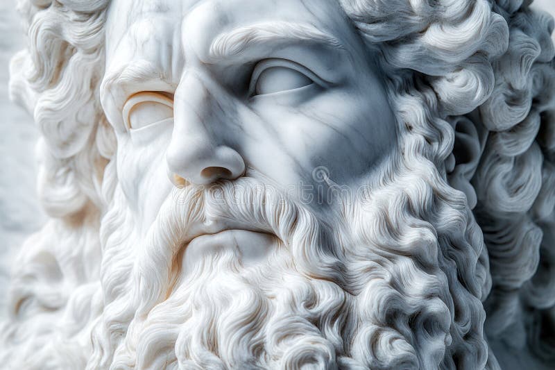 Παρέλαση της αρχαίας ελληνικής θεάς Μαρμάρινης Γλυπτικής Κεφαλής Του Δία απομονωμένη σε λευκό φόντο. Αυτό το εντυπωσιακό μαρμάρινο γλυπτό της κεφαλής του αρχαίου Έλληνα θεού Δία αποτελεί σύμβολο δύναμης και εξουσίας. Οι περίπλοκες λεπτομέρειες και η τέχνη του γλυπτού αποκαλύπτουν τη θεϊκή παρουσία και την αιώνια σοφία. Το λευκό φόντο υπογραμμίζει την ομορφιά και την μεγαλειότητα αυτής της εικονικής θεότητας, καθιστώντας το ένα τέλειο έργο διακόσμησης για οποιονδήποτε λάτρη της τέχνης ή της ιστορίας. Αυτή η εικόνα αποτυπώνει την ουσία της ελληνικής μυθολογίας και την κληρονομιά του Δία, του ηγέτη των θεών.