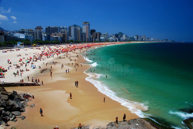 Παραλίες Leblon & Ipanema. Ρίο ντε Τζανέιρο, Βραζιλία στοκ φωτογραφία Παραλίες Leblon & Ipanema. Ρίο ντε Τζανέιρο, Βραζιλία στοκ φωτογραφία