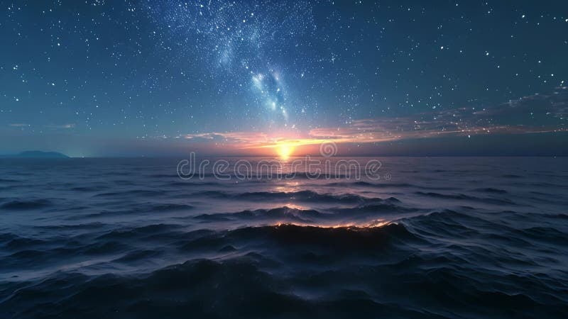 παρακολουθήστε τα αστέρια πάνω από την ατελείωτη έκταση του νερού που λούστηκε για να κοιμηθεί από την ηρεμιστική συμφωνία του ωκε