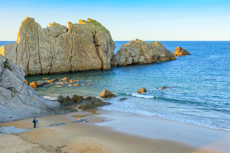Παραλία Arnia, Cantabria, Ισπανία στοκ φωτογραφίες με δικαίωμα ελεύθερης χρήσης