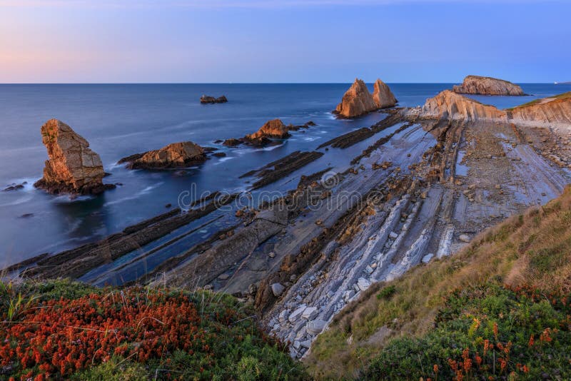 Παραλία Arnia, Cantabria, Ισπανία στοκ εικόνες