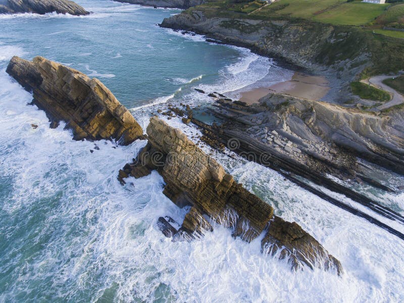 Παραλία Arnia, Liencres, Cantabria στοκ εικόνα