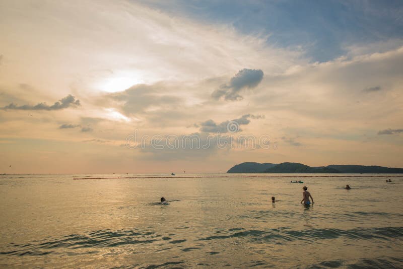 Παραλία Cenang Pantai σε Langkawi, Μαλαισία στοκ εικόνες