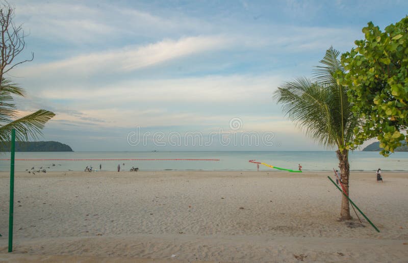 Παραλία Cenang Pantai σε Langkawi, Μαλαισία στοκ εικόνα