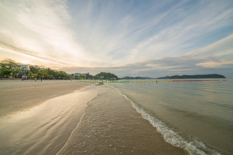 Παραλία Cenang Pantai σε Langkawi, Μαλαισία στοκ φωτογραφία με δικαίωμα ελεύθερης χρήσης