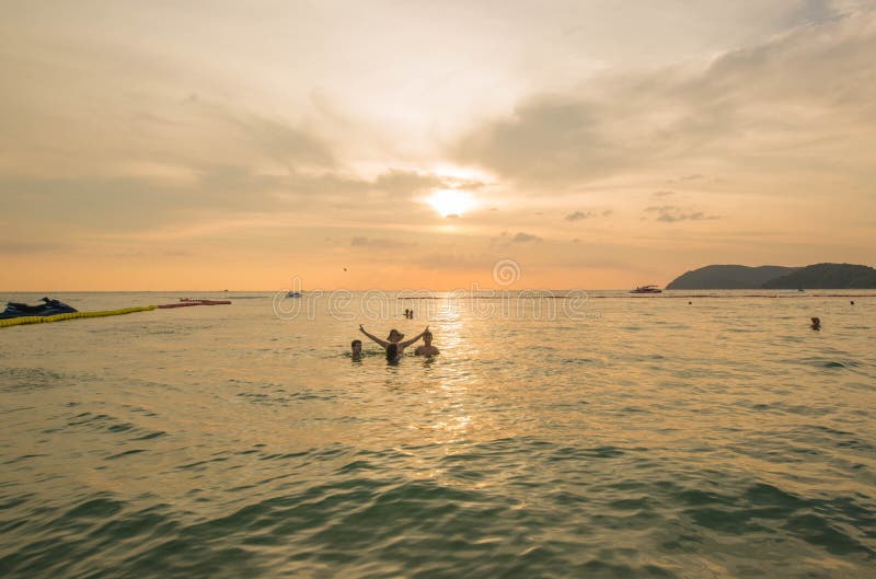 Παραλία Cenang Pantai σε Langkawi, Μαλαισία στοκ εικόνα με δικαίωμα ελεύθερης χρήσης