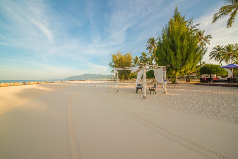 Παραλία Cenang Pantai σε Langkawi, Μαλαισία στοκ φωτογραφίες με δικαίωμα ελεύθερης χρήσης