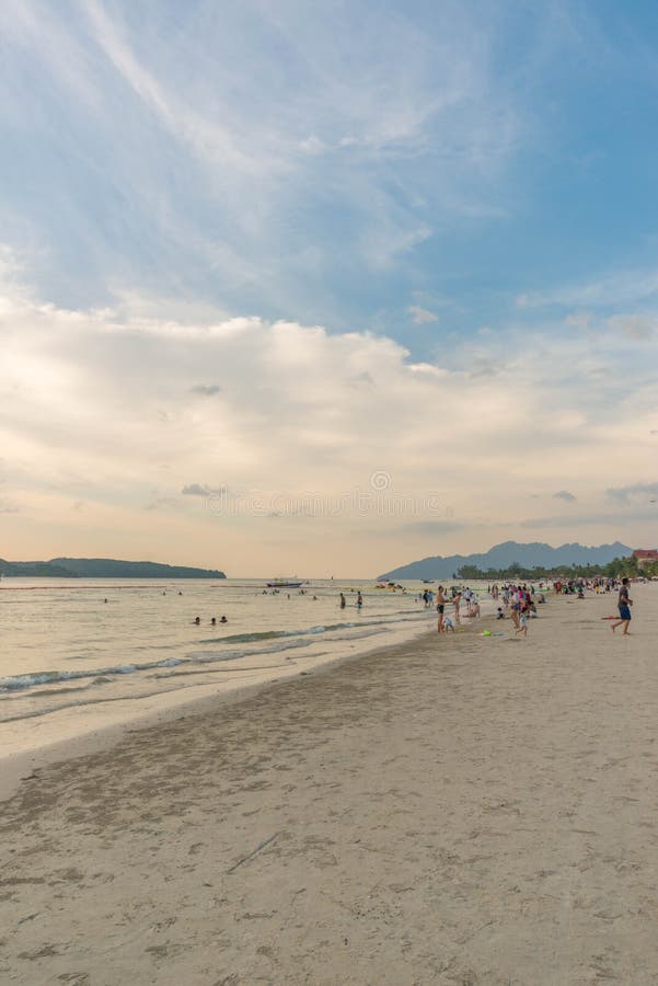 Παραλία Cenang Pantai σε Langkawi, Μαλαισία στοκ φωτογραφίες