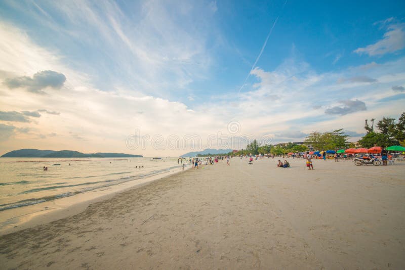 Παραλία Cenang Pantai σε Langkawi, Μαλαισία στοκ φωτογραφία με δικαίωμα ελεύθερης χρήσης