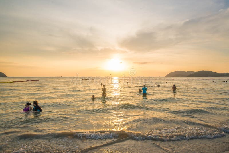 Παραλία Cenang Pantai σε Langkawi, Μαλαισία στοκ εικόνες
