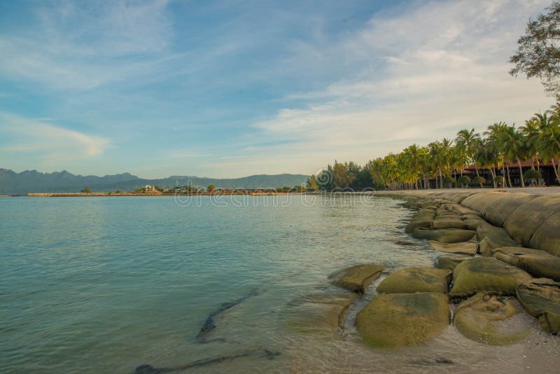 Παραλία Cenang Pantai σε Langkawi, Μαλαισία στοκ φωτογραφία με δικαίωμα ελεύθερης χρήσης