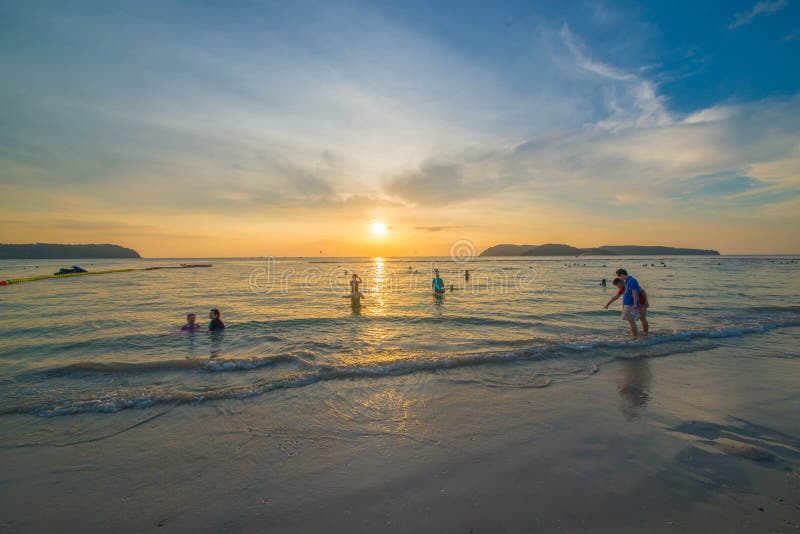 Παραλία Cenang Pantai σε Langkawi, Μαλαισία στοκ εικόνες με δικαίωμα ελεύθερης χρήσης