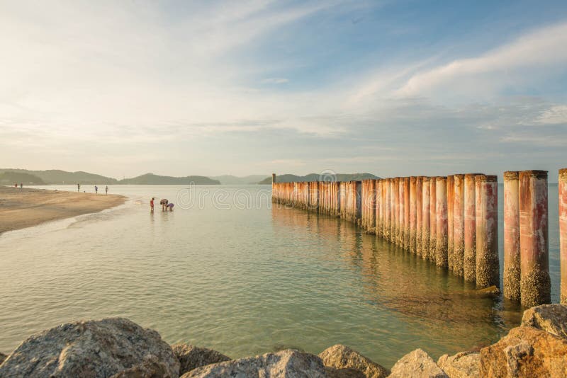 Παραλία Cenang Pantai σε Langkawi, Μαλαισία στοκ εικόνες