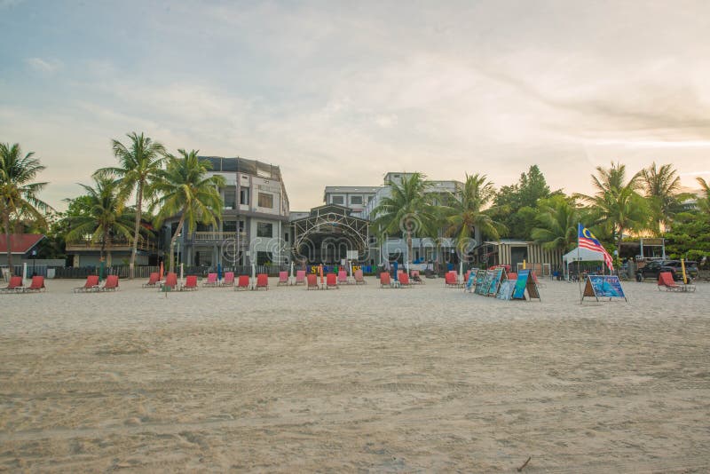 Παραλία Cenang Pantai σε Langkawi, Μαλαισία στοκ φωτογραφίες με δικαίωμα ελεύθερης χρήσης