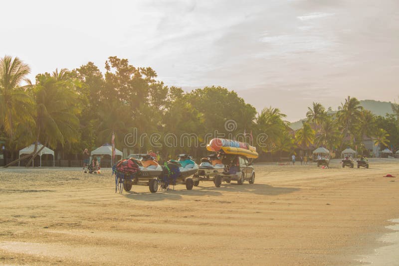 Παραλία Cenang Pantai σε Langkawi, Μαλαισία στοκ εικόνες